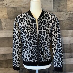 Soho Girls Leopard Print Bomber Jacket Size S